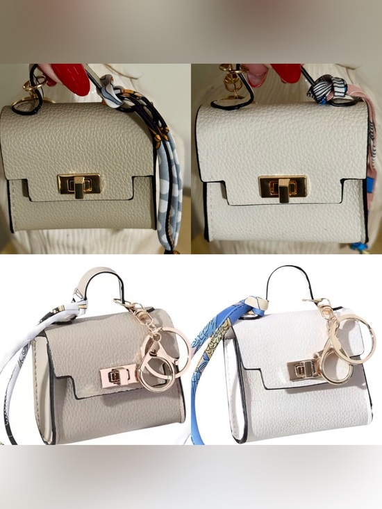 Handbags - BUYERS CHOICE MINI PURSE BAG CHARMS CHOOSE TAUPE OR WHITE NEW